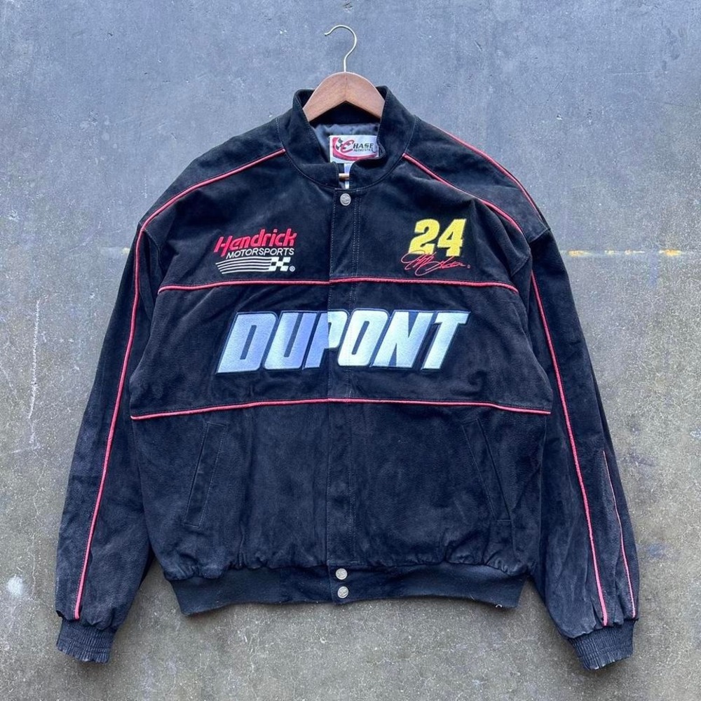 Vintage Jeff Gordon 24 DuPont NASCAR Jacket Suede Size 2XL